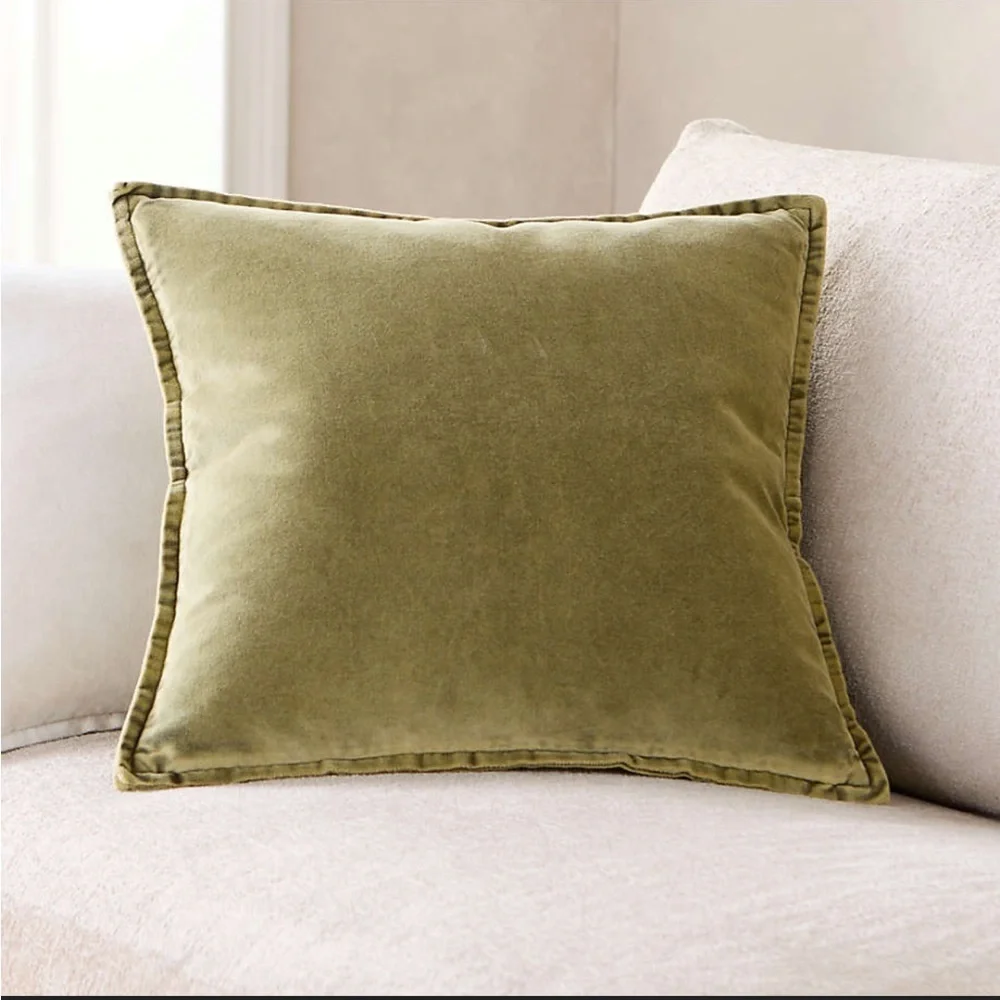 Crate & Barrel Brenner Relaxed Washed Organic Cotton Velvet 20